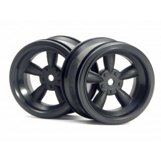 3821-HPI Vintage 5 Spoke Wheel 31mm (Wide) Black 6mm Offset