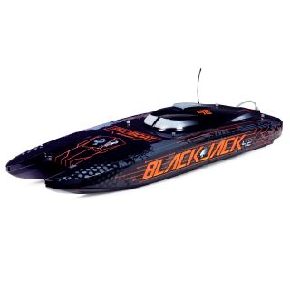 PRB08043T1-ProBoat Blackjack 42" 8S Brushless Catamaran RTR: Black/Orange