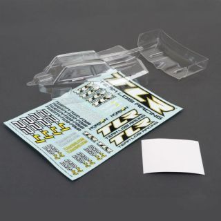 TLR330003-TLR Cab FWD Body & Wing Set, Clear,w/stickers: 22-4