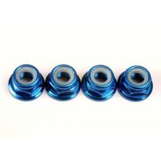 TRX4147X-TRAXXAS Nuts, 5mm flanged nylon locking (aluminium, blue-anodised)(4