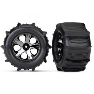 TRX4175-TRAXXAS Tires & wheels, 2.8" (black chrome, paddle tires, w/foam) GP
