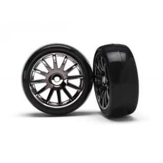 TRX7573A-LATRAX 12-Sp Blk Wheels, Slick Tires