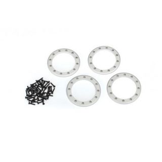 TRX8168-TRAXXAS Beadlock rings, satin (2.2') (aluminum)(4)/ 2x10 CS (48)