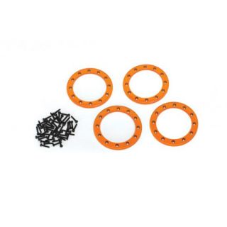 TRX8168A-TRAXXAS Beadlock rings, orange (2.2') (aluminum) (4)/ 2x10 CS (48)