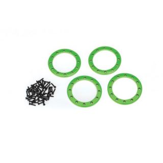 TRX8168G-TRAXXAS Beadlock rings, green (2.2') (aluminum) (4)/ 2x10 CS (48)