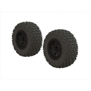 AR550042-ARRMA Fortress SC Tire Set Glued Black (2)