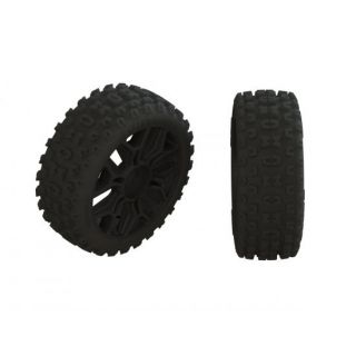AR550057-Arrma 2HO Tire Set Glued Black (2)