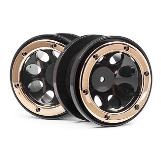 MV25065-Maverick Wheels W/Gold Beadlocks (2Pcs)