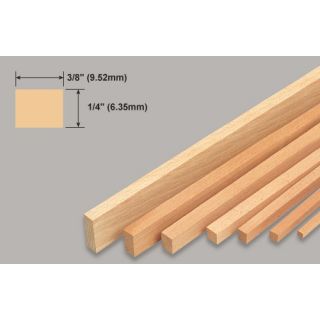 L261/10-Slec Balsa Strip 1/4x3/8x36" / 6.35x9.52